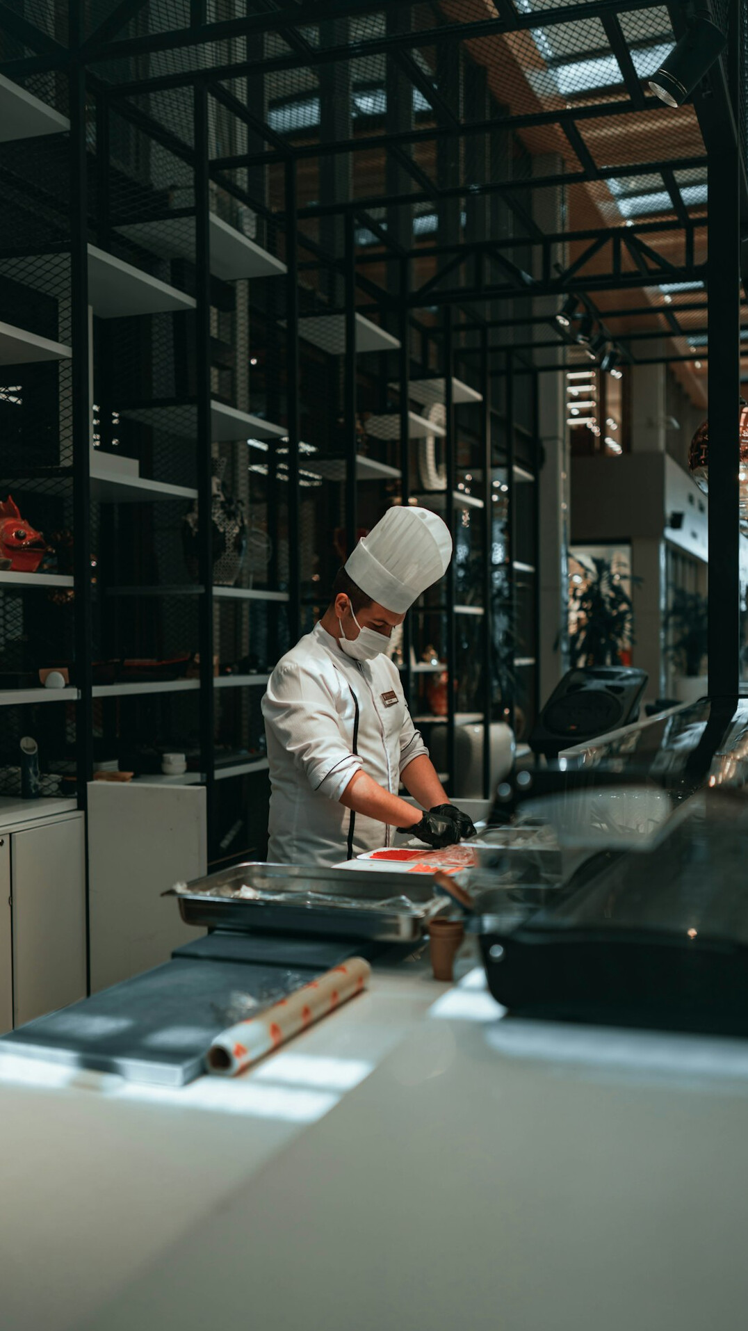 chef preparing food in kitchen