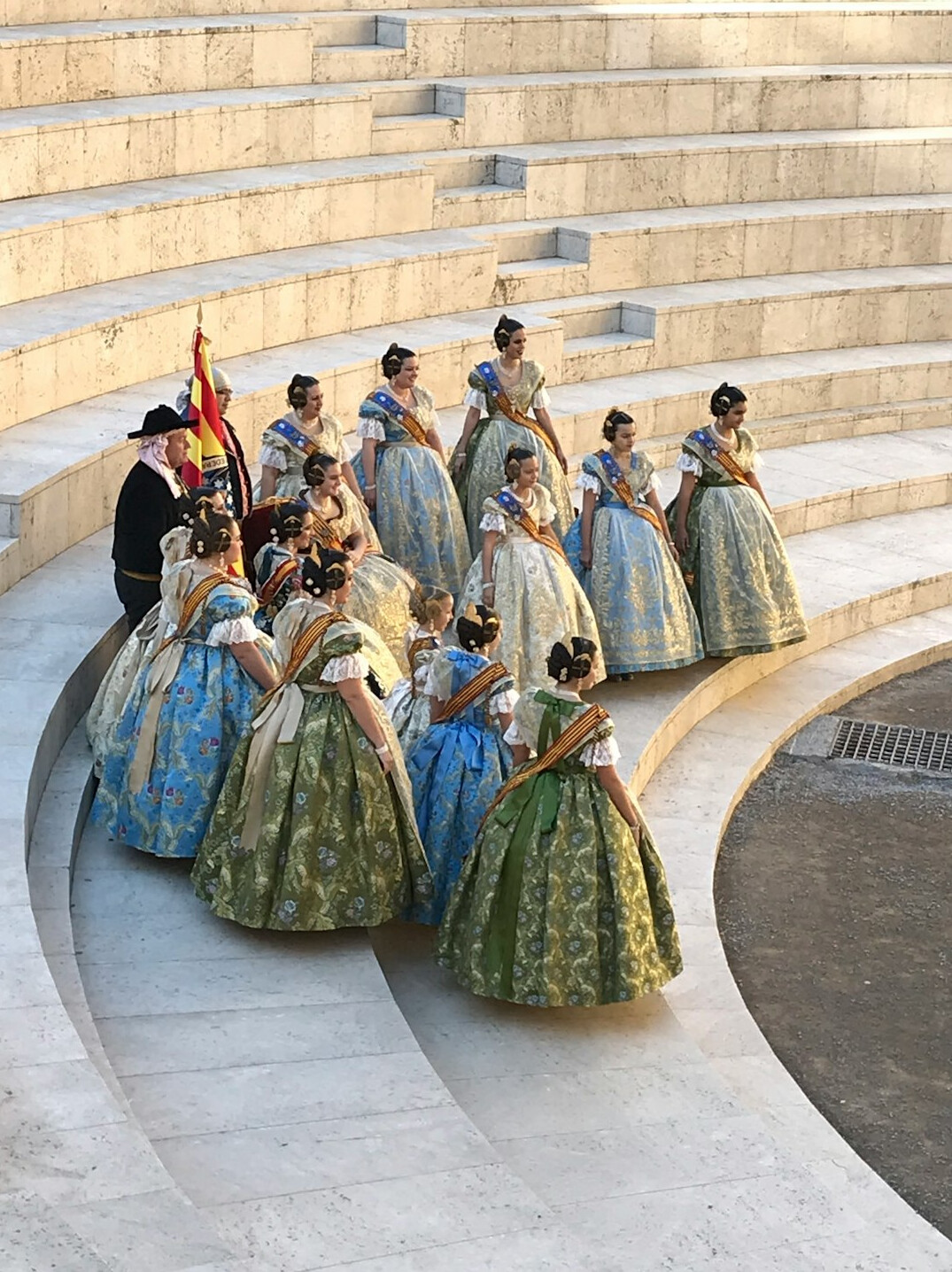group of women in historical costumes